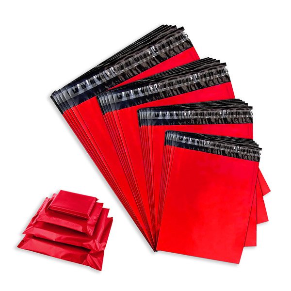 Red Postage Bags - Recyclable Mailing Bags for Clothing & Parcel Delivery